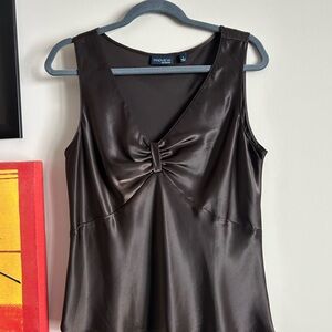 Preview International Dark Brown Satin Blouse